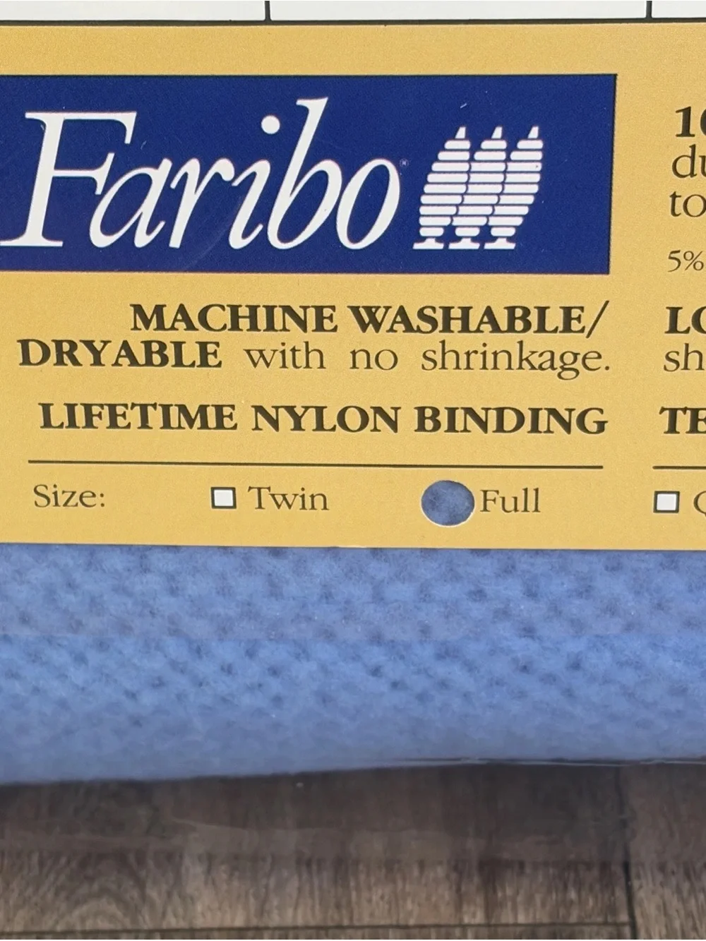 Faribo Acrylic Loom Thermal Weave Blanket Blue, Four Seasons Full, Satin Trim
